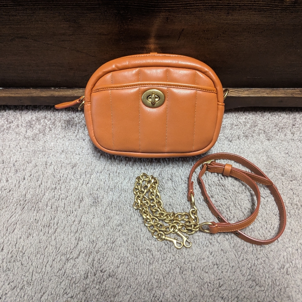 Coach Small Quilted Camera Bag in Canyon